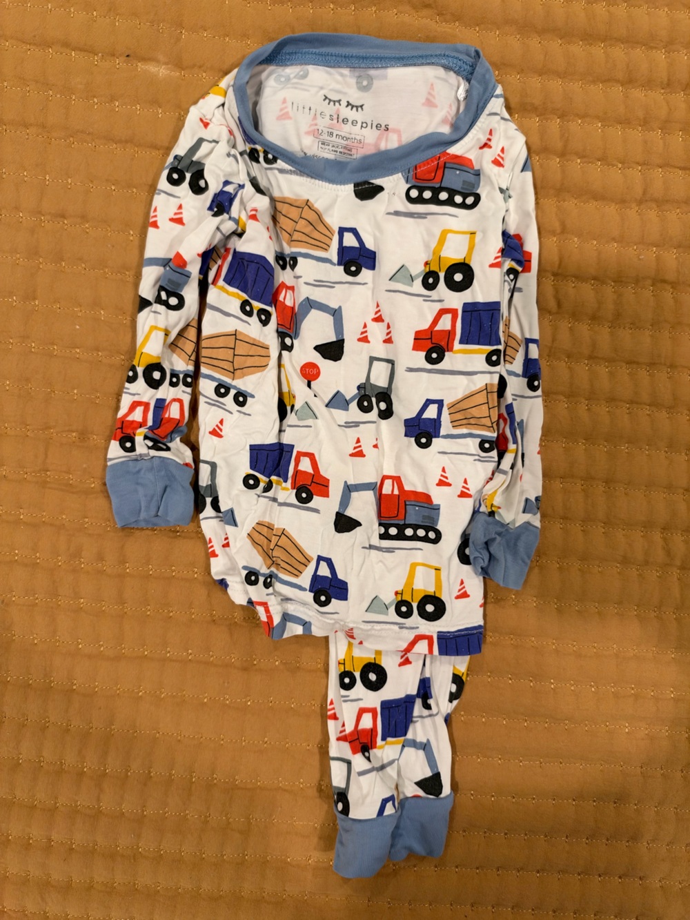 Little sleepies two piece construction trucks pajama set